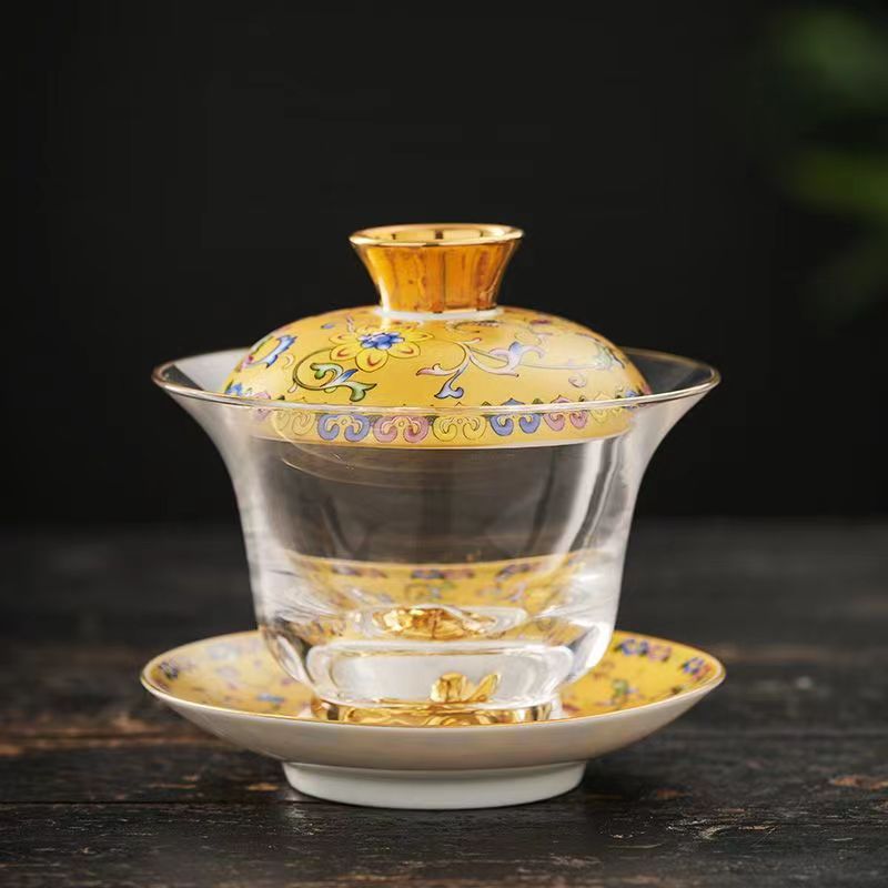 【汀和大福】瓘玉琺瑯彩玻璃蓋碗